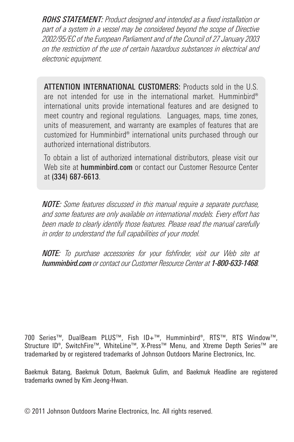 Humminbird 778C User Manual | Page 3 / 107