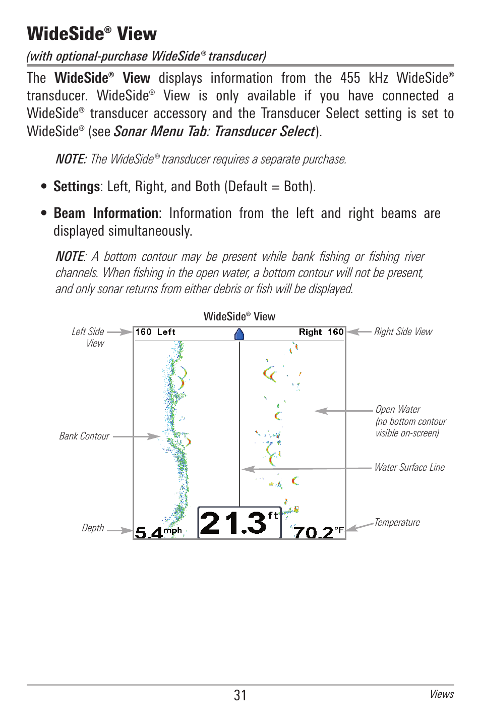 Wideside® view | Humminbird 778C User Manual | Page 39 / 107