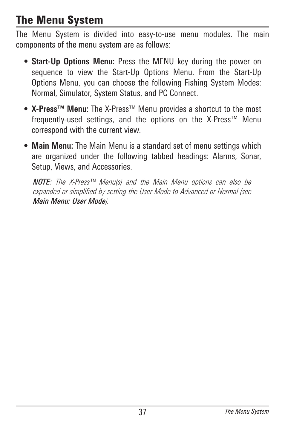 The menu system | Humminbird 778C User Manual | Page 45 / 107