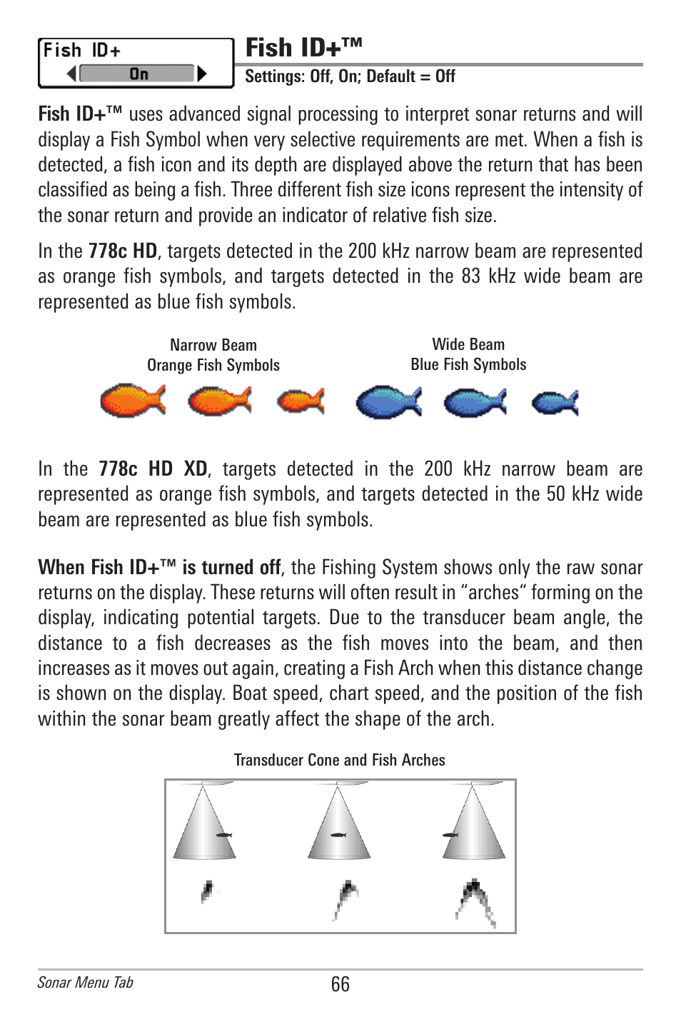 Fish id | Humminbird 778C User Manual | Page 74 / 107