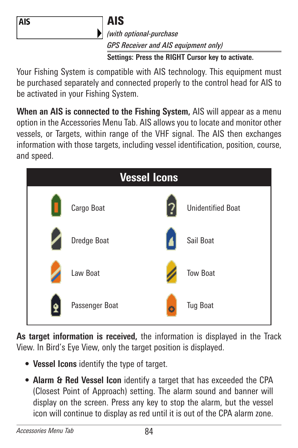 Vessel icons | Humminbird 778C User Manual | Page 92 / 107