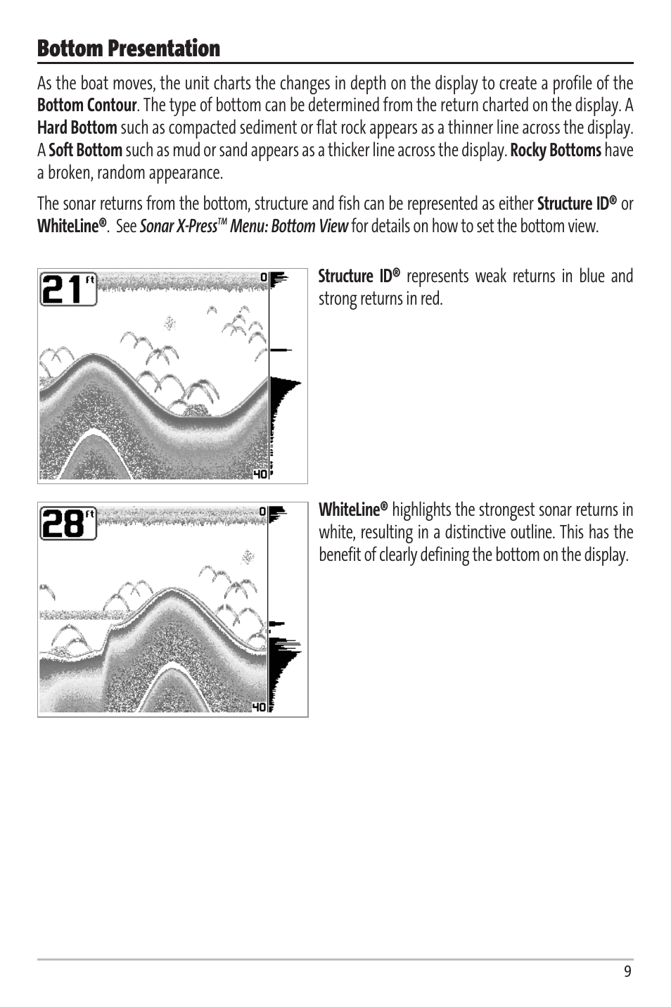 Bottom presentation | Humminbird Matrix 97 User Manual | Page 13 / 87