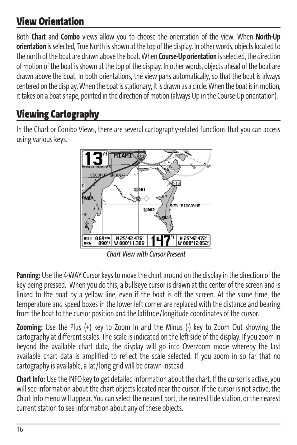 View orientation, Viewing cartography | Humminbird Matrix 97 User Manual | Page 20 / 87