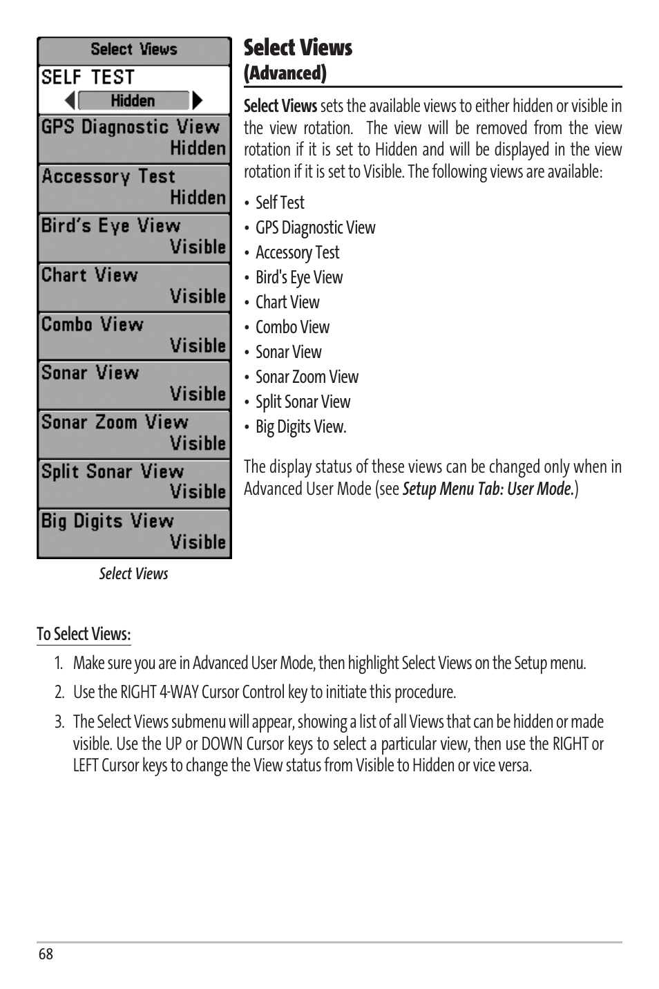 Select views | Humminbird Matrix 97 User Manual | Page 72 / 87