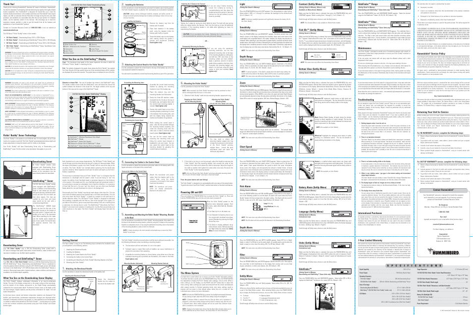 Humminbird 140C User Manual | 1 page