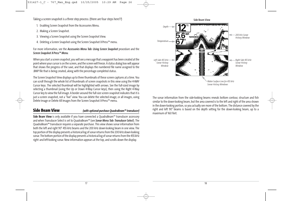 Side beam view | Humminbird 767 User Manual | Page 14 / 60