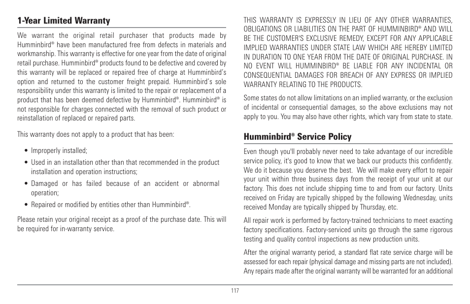 Humminbird 917C User Manual | Page 125 / 141