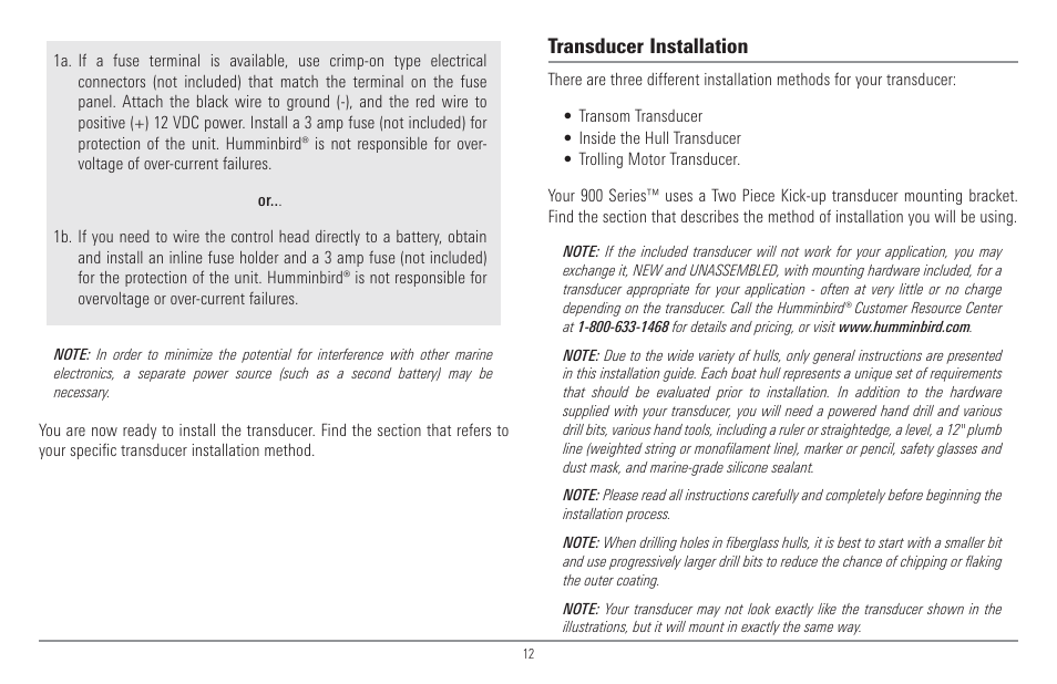 Transducer installation | Humminbird 917C User Manual | Page 20 / 141