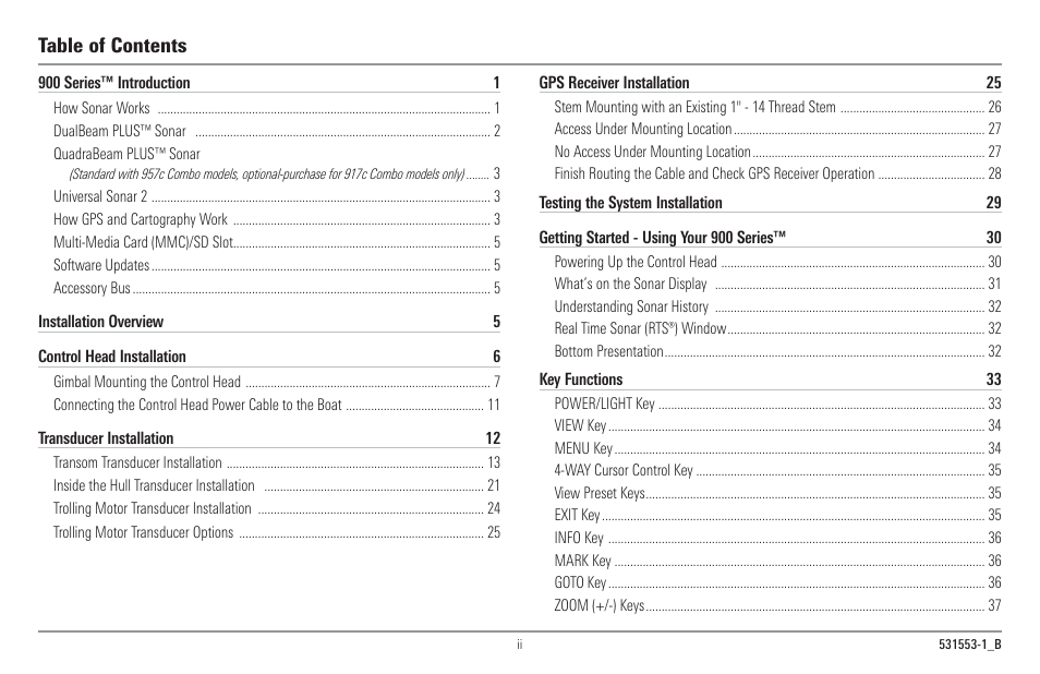 Humminbird 917C User Manual | Page 3 / 141