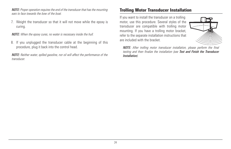 Trolling motor transducer installation | Humminbird 917C User Manual | Page 32 / 141