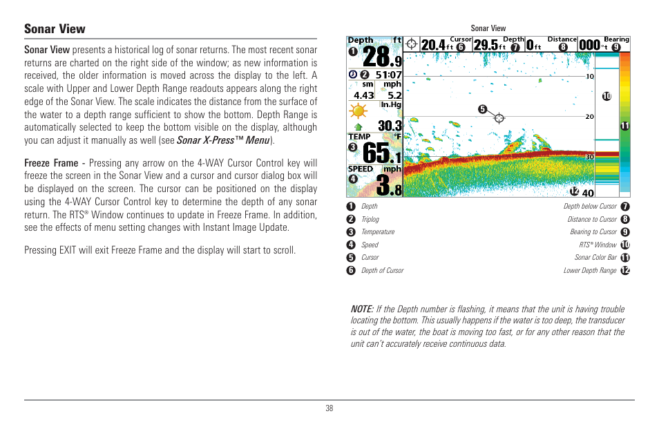 Sonar view | Humminbird 917C User Manual | Page 46 / 141
