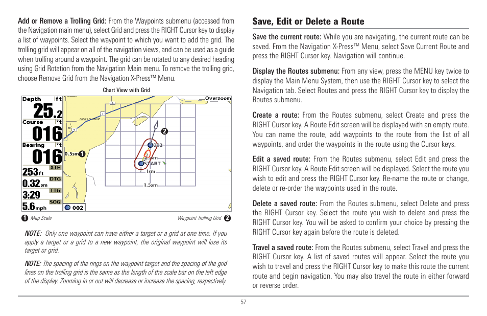 Save, edit or delete a route | Humminbird 917C User Manual | Page 65 / 141