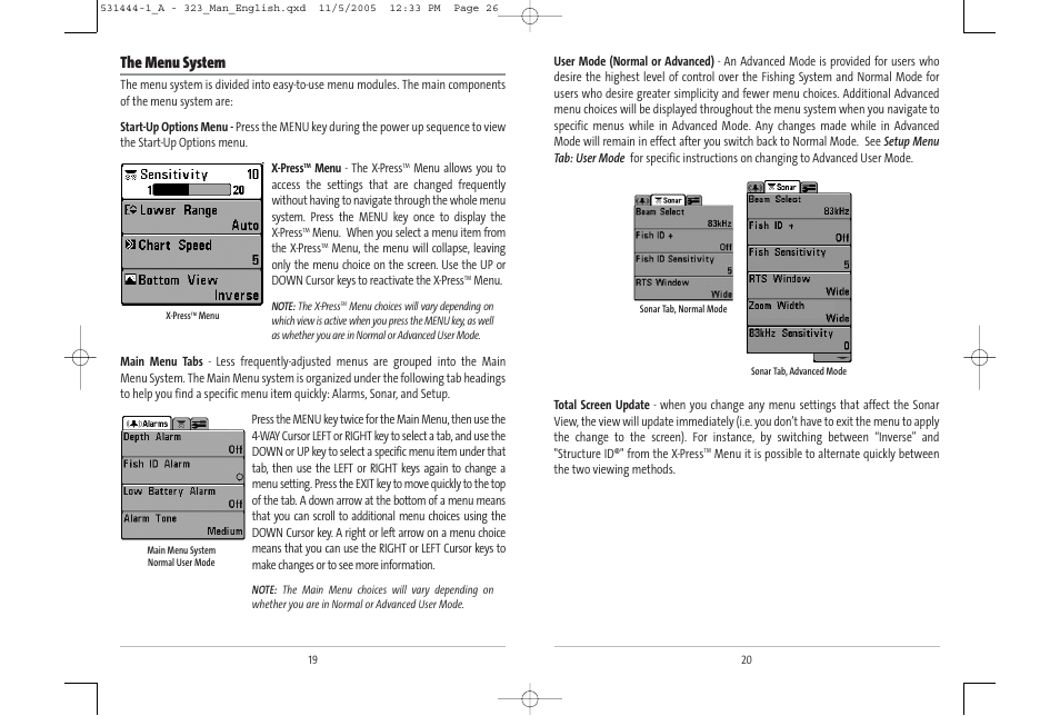 The menu system | Humminbird 531444-1_A User Manual | Page 14 / 37