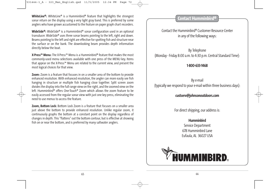 Humminbird 531444-1_A User Manual | Page 37 / 37