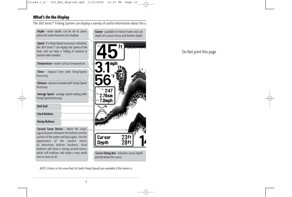 What’s on the display, Do not print this page | Humminbird 531444-1_A User Manual | Page 6 / 37