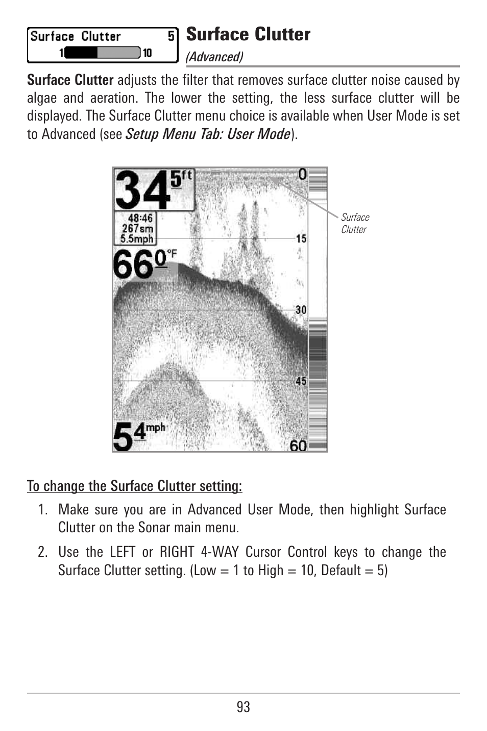 Surface clutter | Humminbird 787c2i User Manual | Page 102 / 170