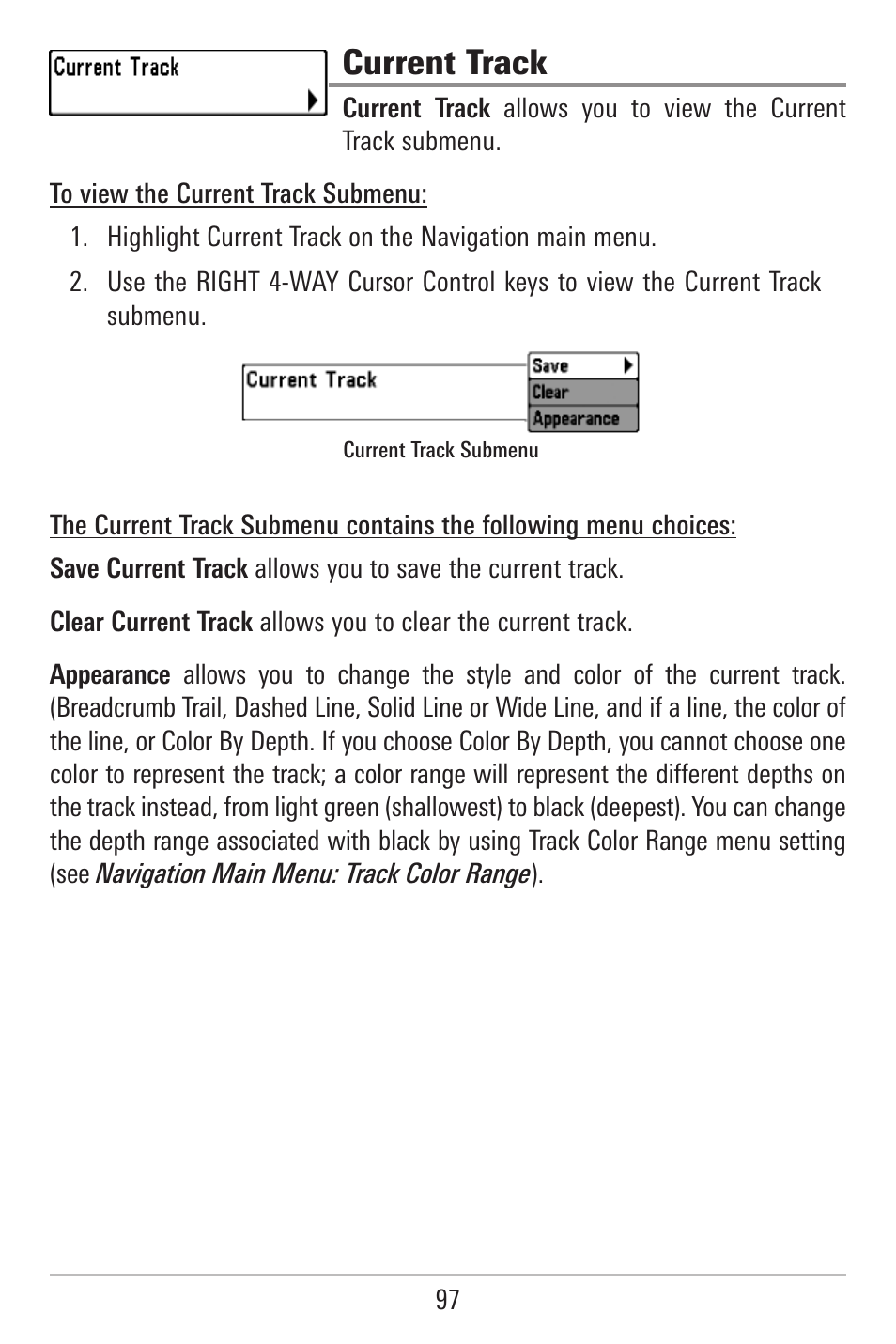 Current track | Humminbird 787c2i User Manual | Page 106 / 170