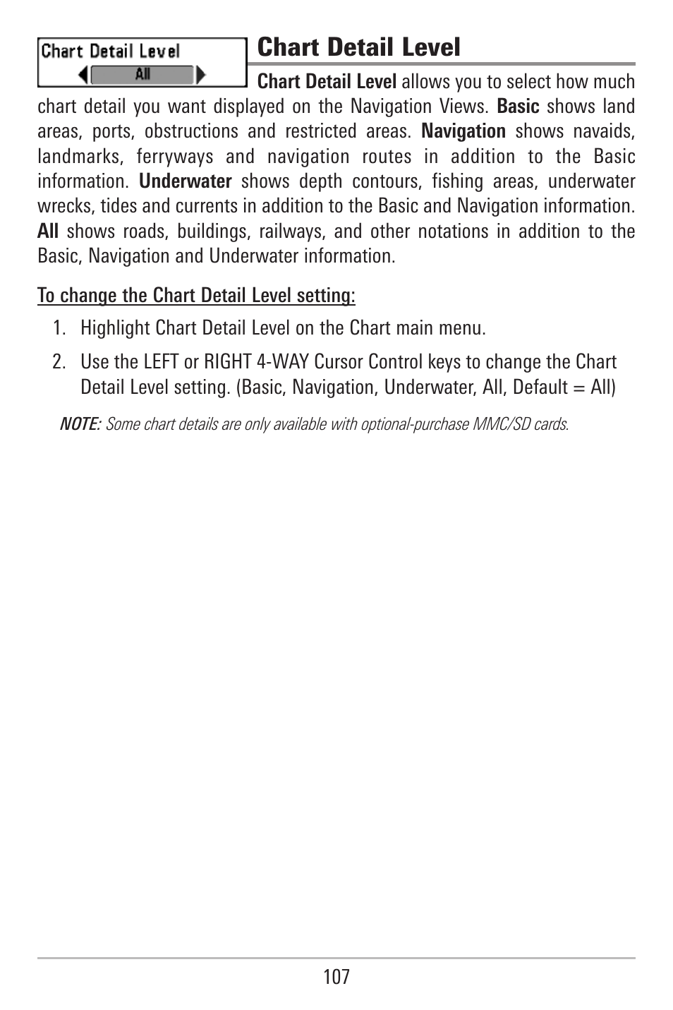 Chart detail level | Humminbird 787c2i User Manual | Page 116 / 170