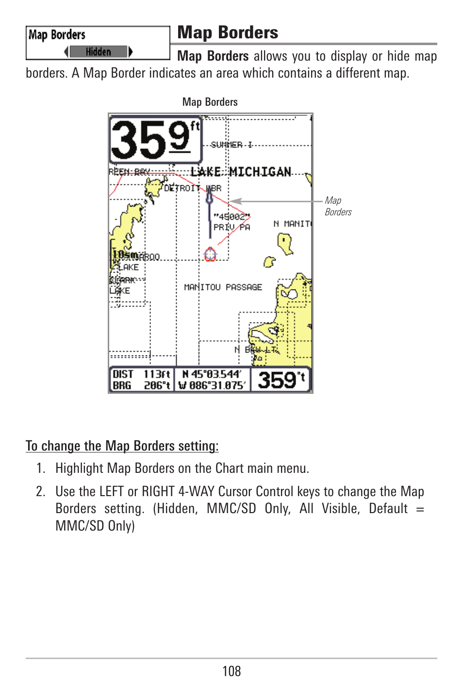 Map borders | Humminbird 787c2i User Manual | Page 117 / 170