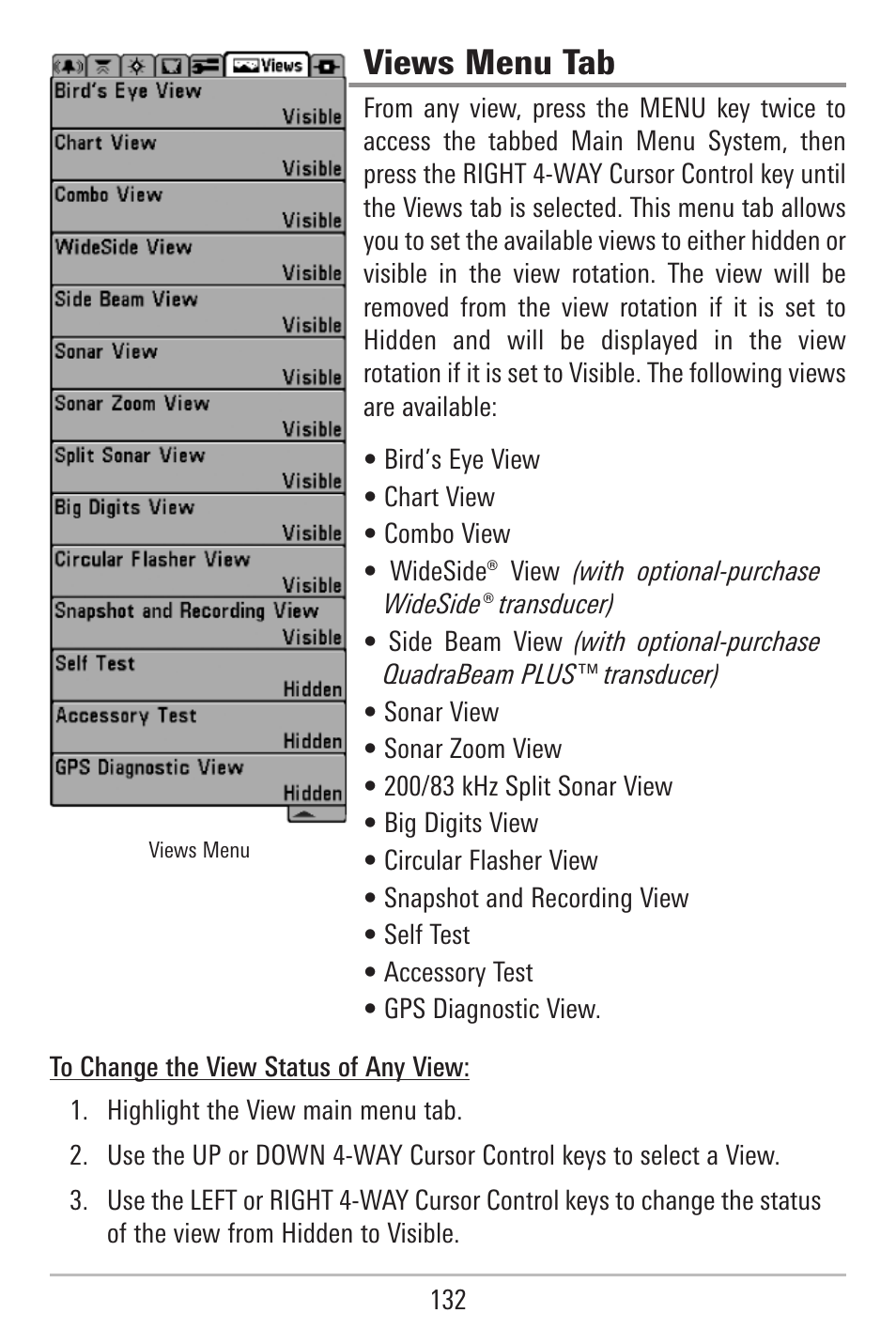 Views menu tab | Humminbird 787c2i User Manual | Page 141 / 170