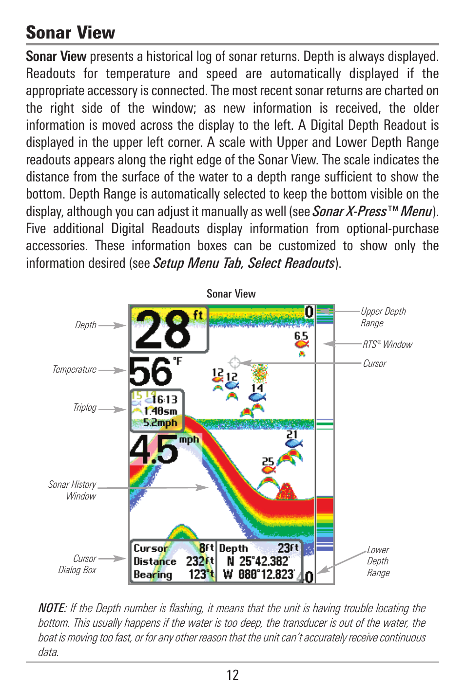 Sonar view | Humminbird 787c2i User Manual | Page 21 / 170