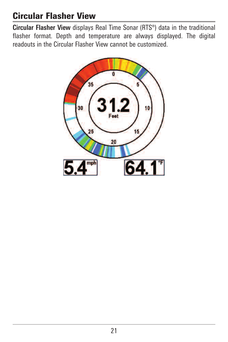 Circular flasher view | Humminbird 787c2i User Manual | Page 30 / 170