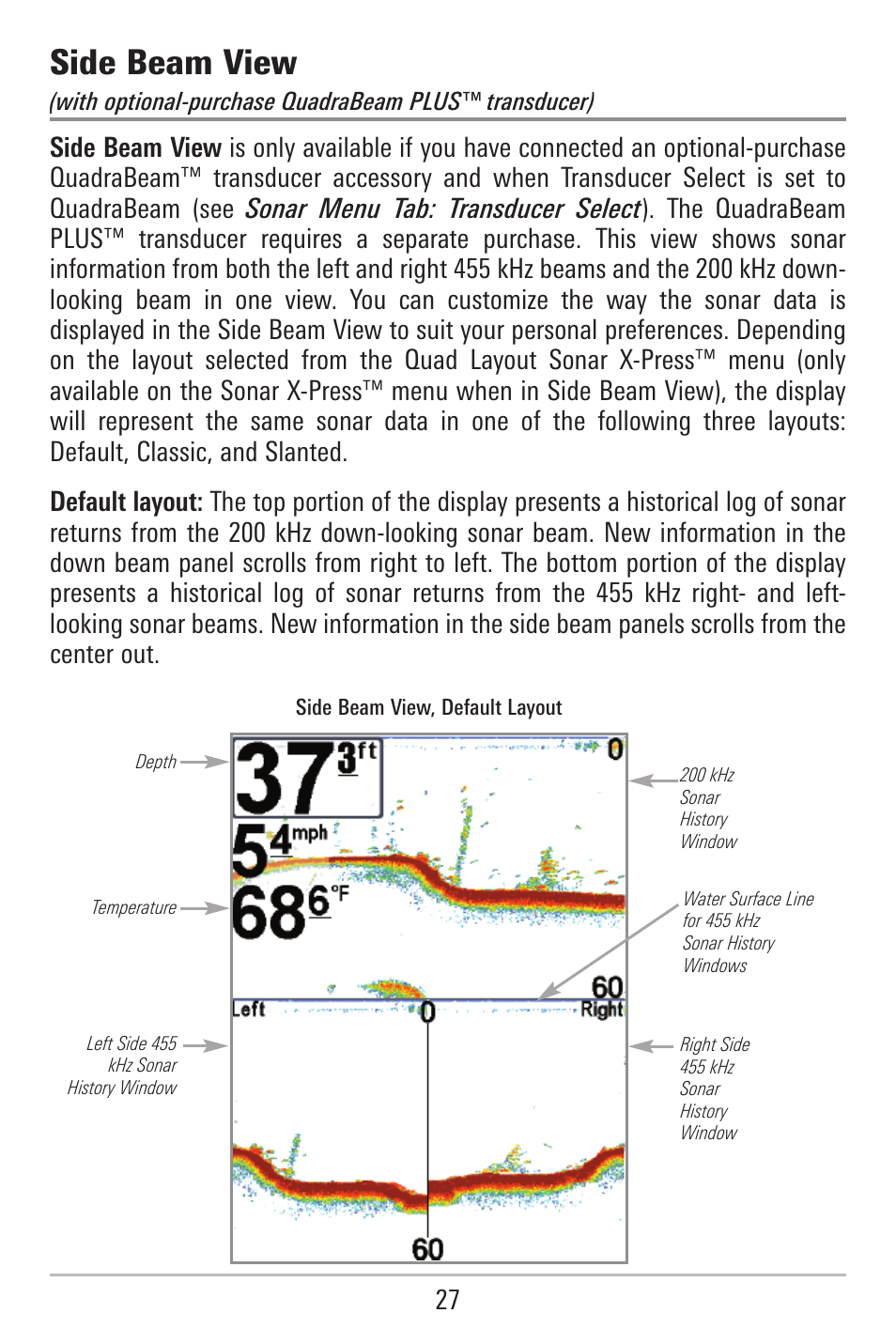 Side beam view | Humminbird 787c2i User Manual | Page 36 / 170