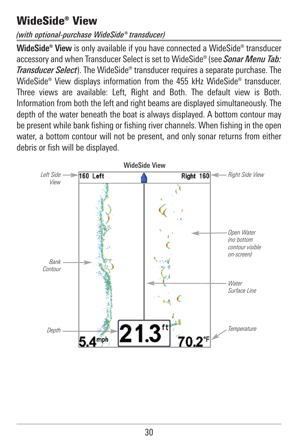 Wideside® view | Humminbird 787c2i User Manual | Page 39 / 170