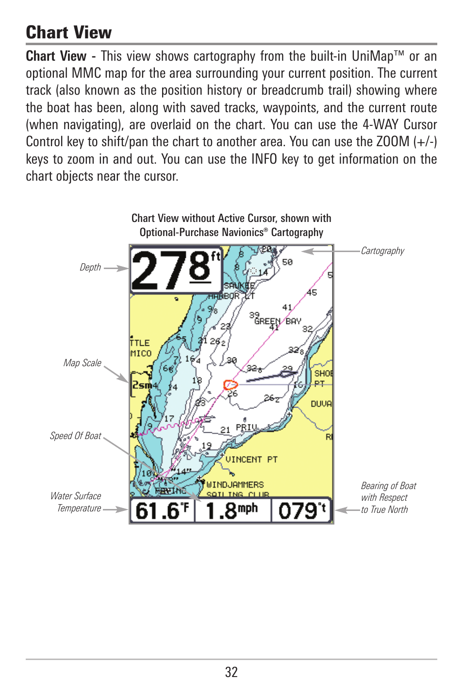 Chart view | Humminbird 787c2i User Manual | Page 41 / 170