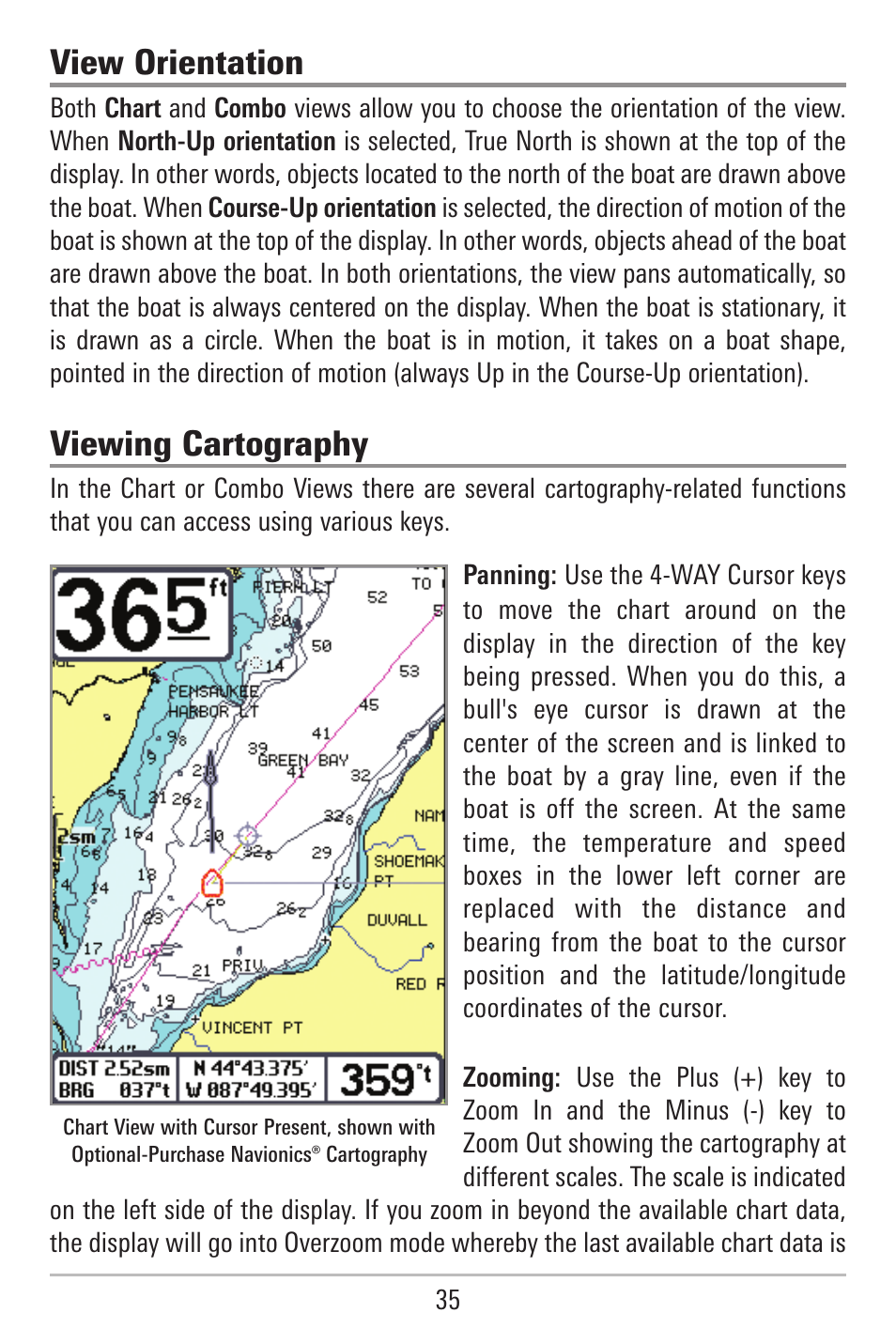 View orientation, Viewing cartography | Humminbird 787c2i User Manual | Page 44 / 170