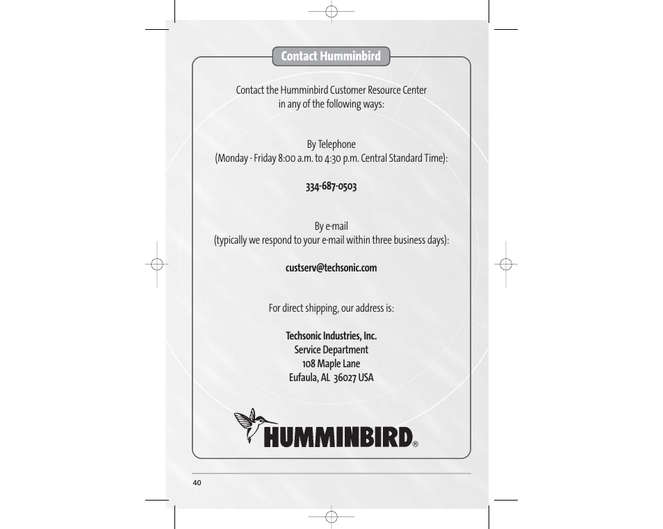 Humminbird Matrix 65 User Manual | Page 23 / 23