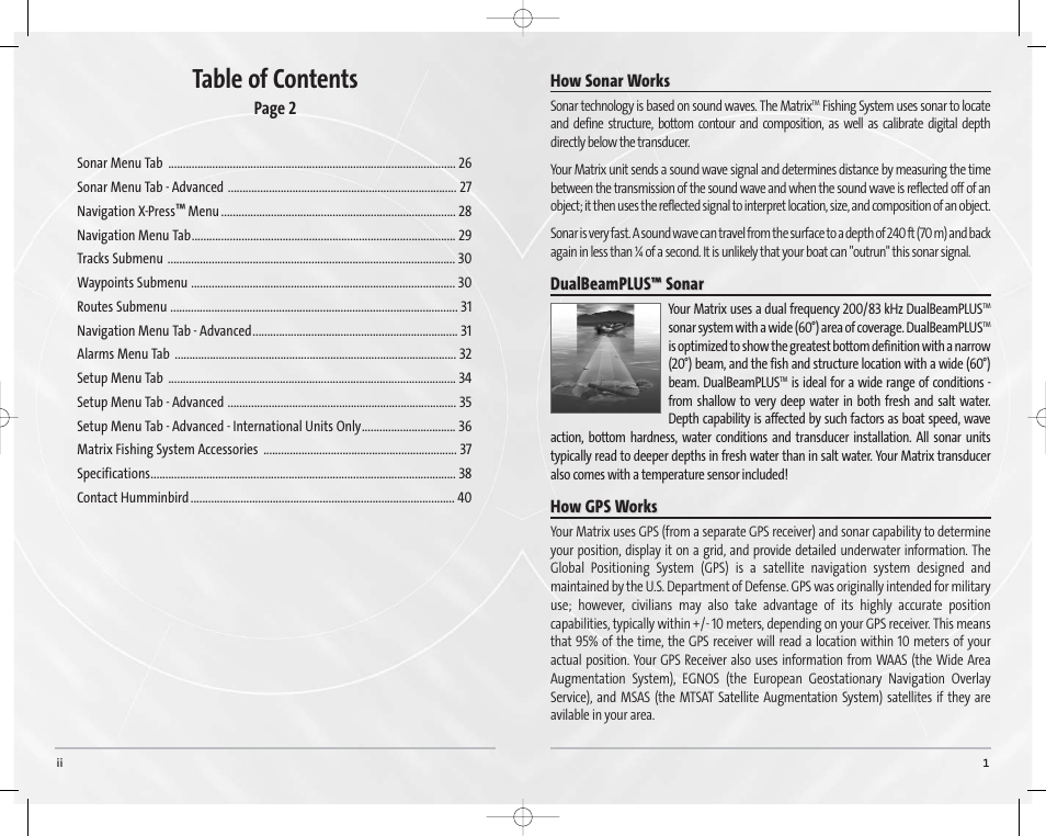 Humminbird Matrix 65 User Manual | Page 3 / 23