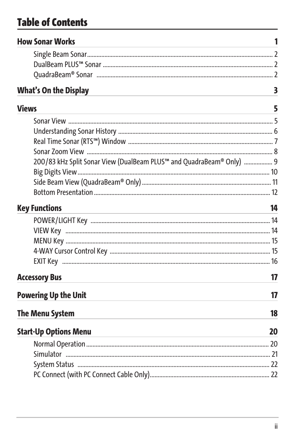 Humminbird Matrix 20 User Manual | Page 3 / 60