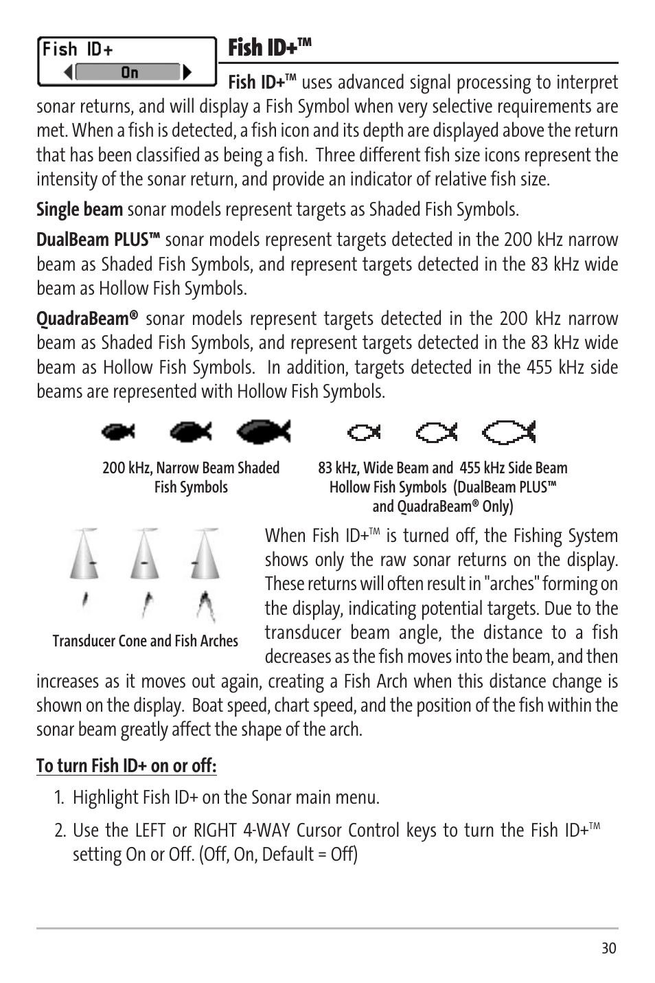 Fish id | Humminbird Matrix 20 User Manual | Page 35 / 60