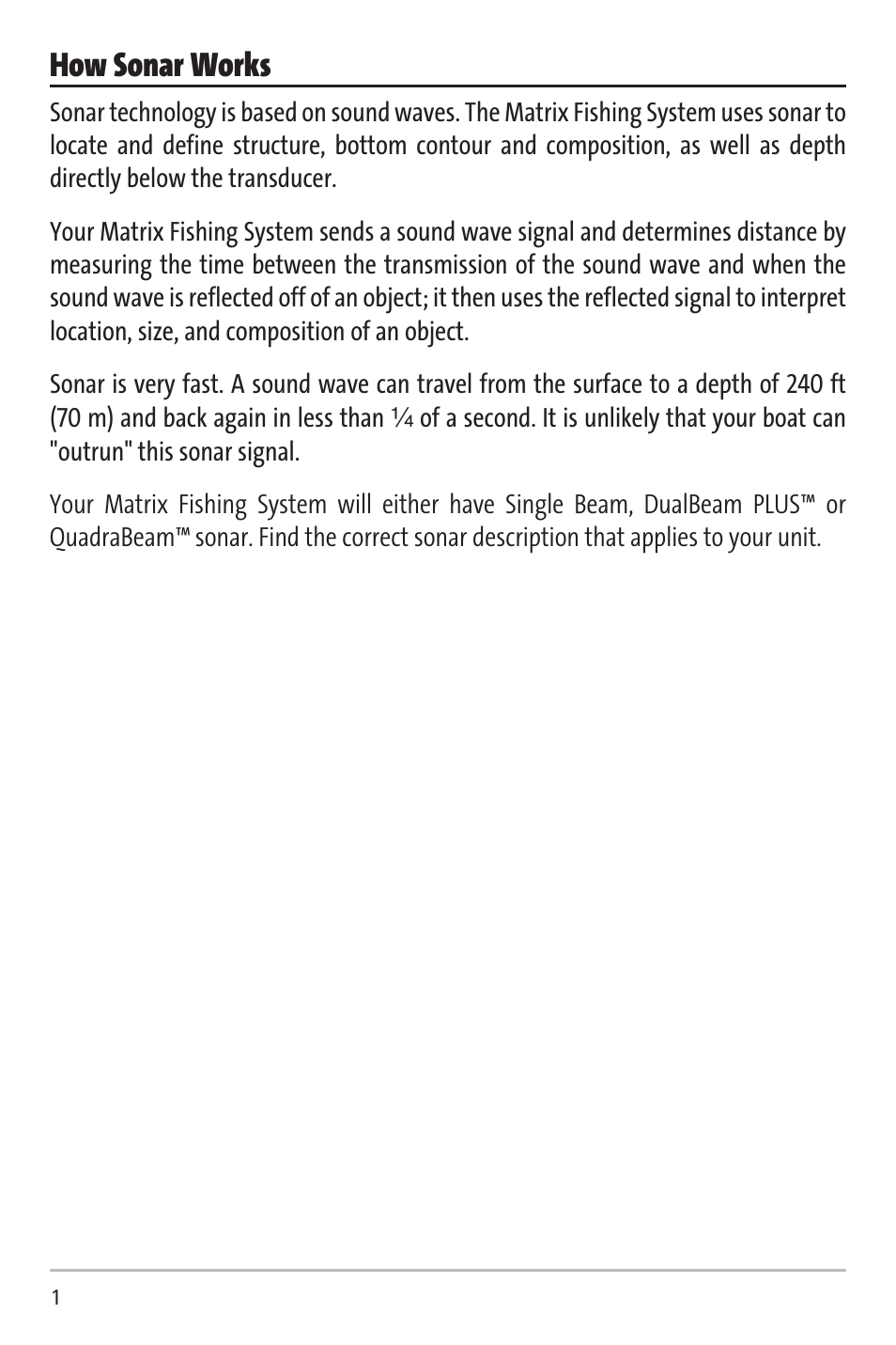 How sonar works | Humminbird Matrix 20 User Manual | Page 6 / 60