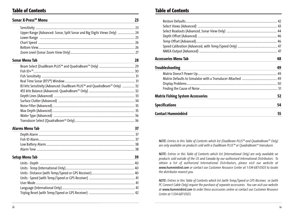 Humminbird Matrix 17 User Manual | Page 3 / 31