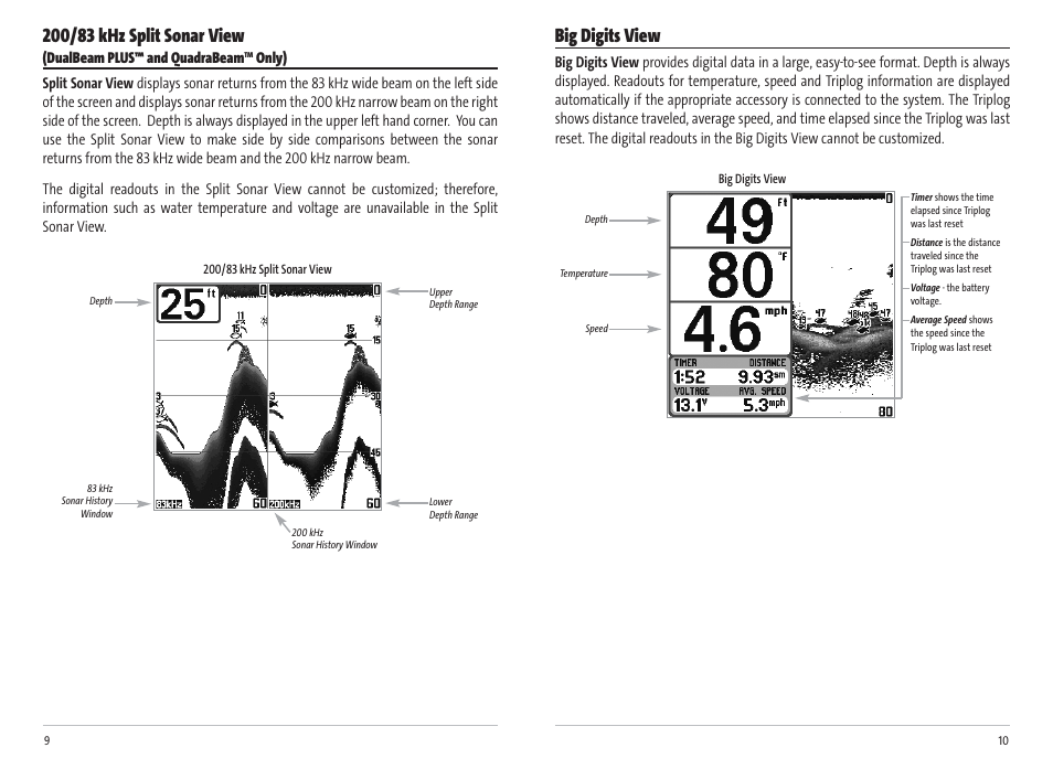 Big digits view | Humminbird Matrix 17 User Manual | Page 8 / 31