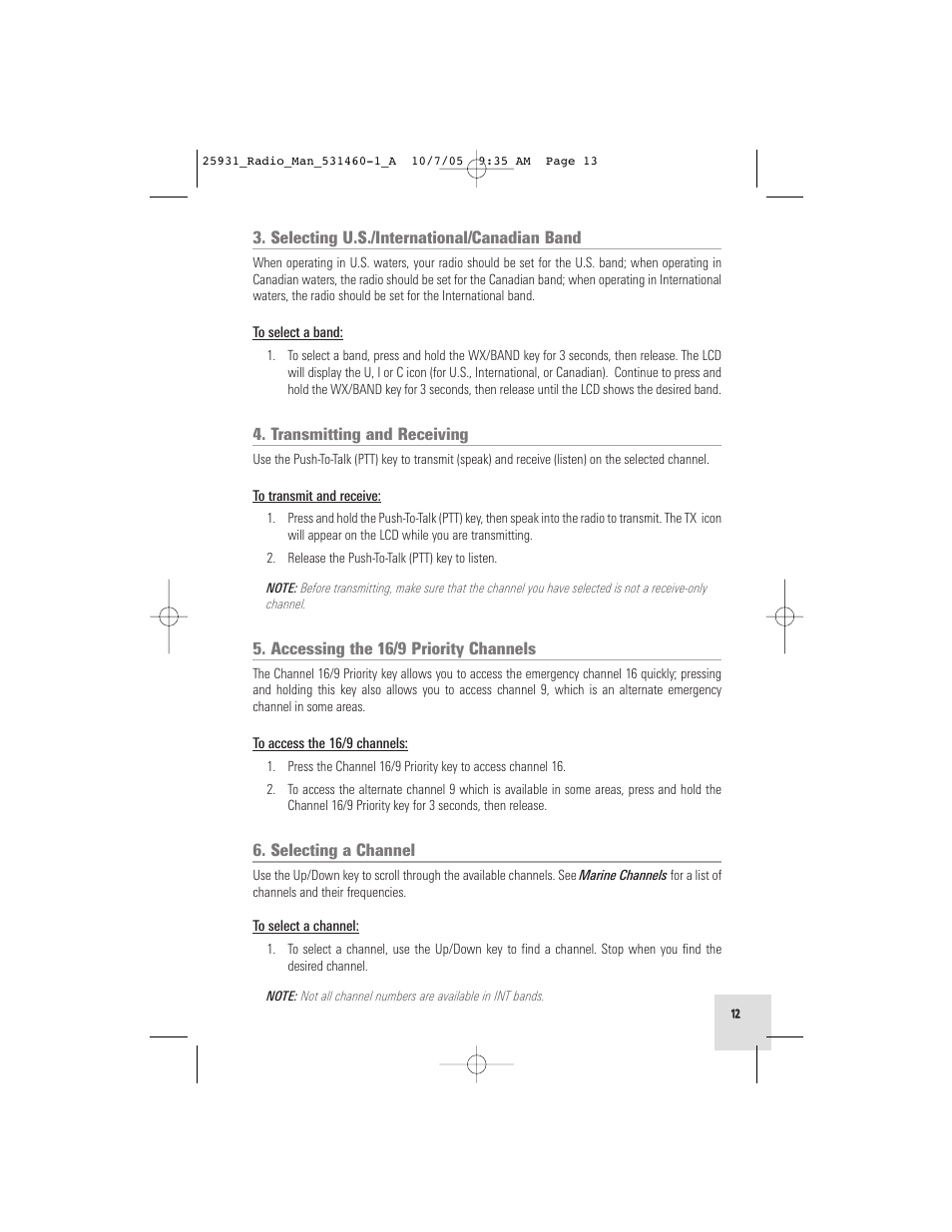 Humminbird VHF55S User Manual | Page 13 / 32