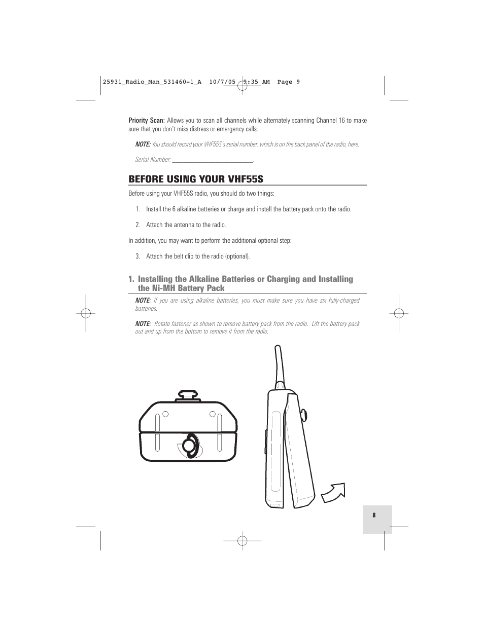 Before using your vhf55s | Humminbird VHF55S User Manual | Page 9 / 32