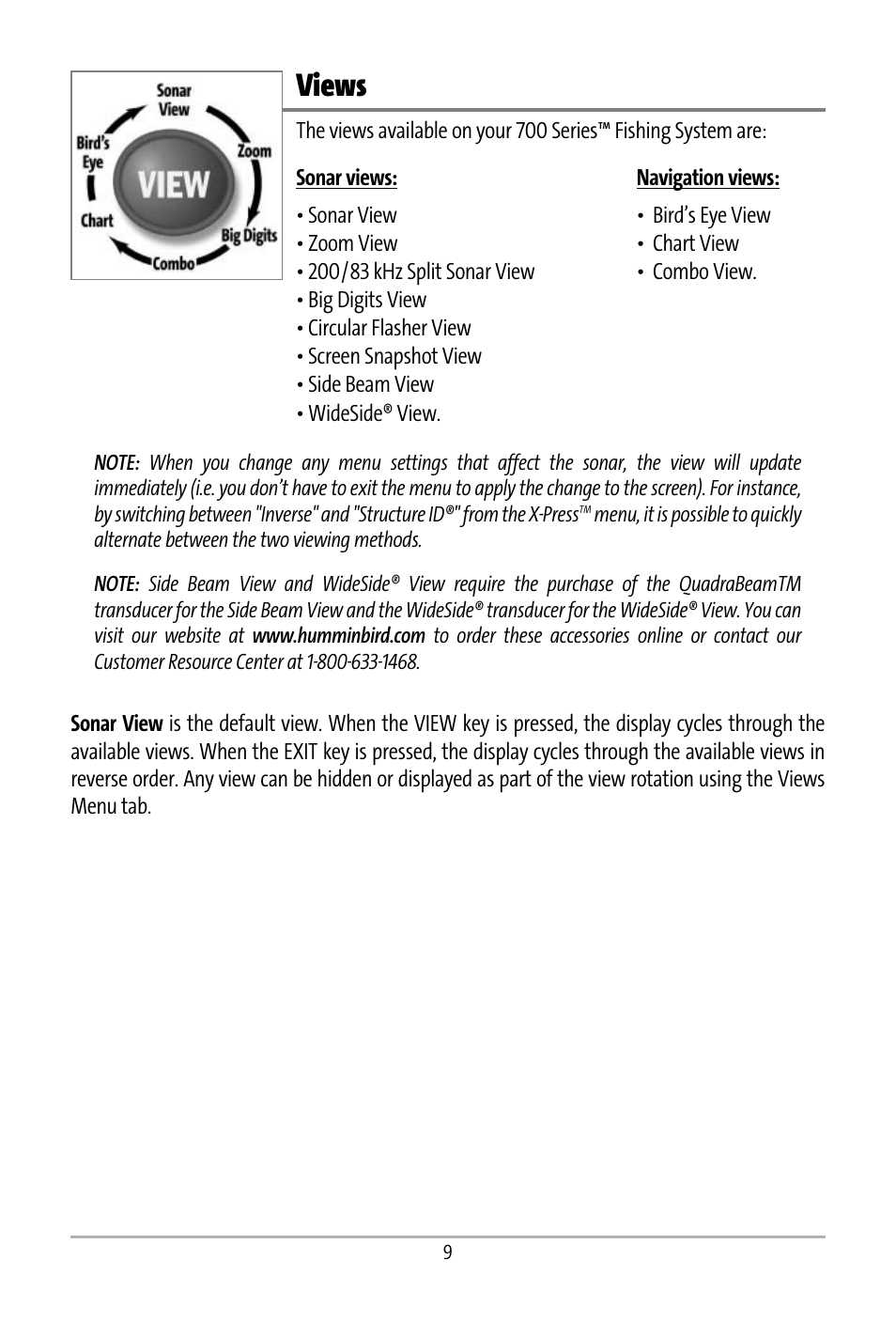Views | Humminbird 531427-1_D User Manual | Page 16 / 119