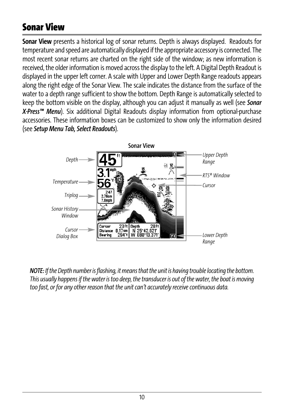 Sonar view | Humminbird 531427-1_D User Manual | Page 17 / 119