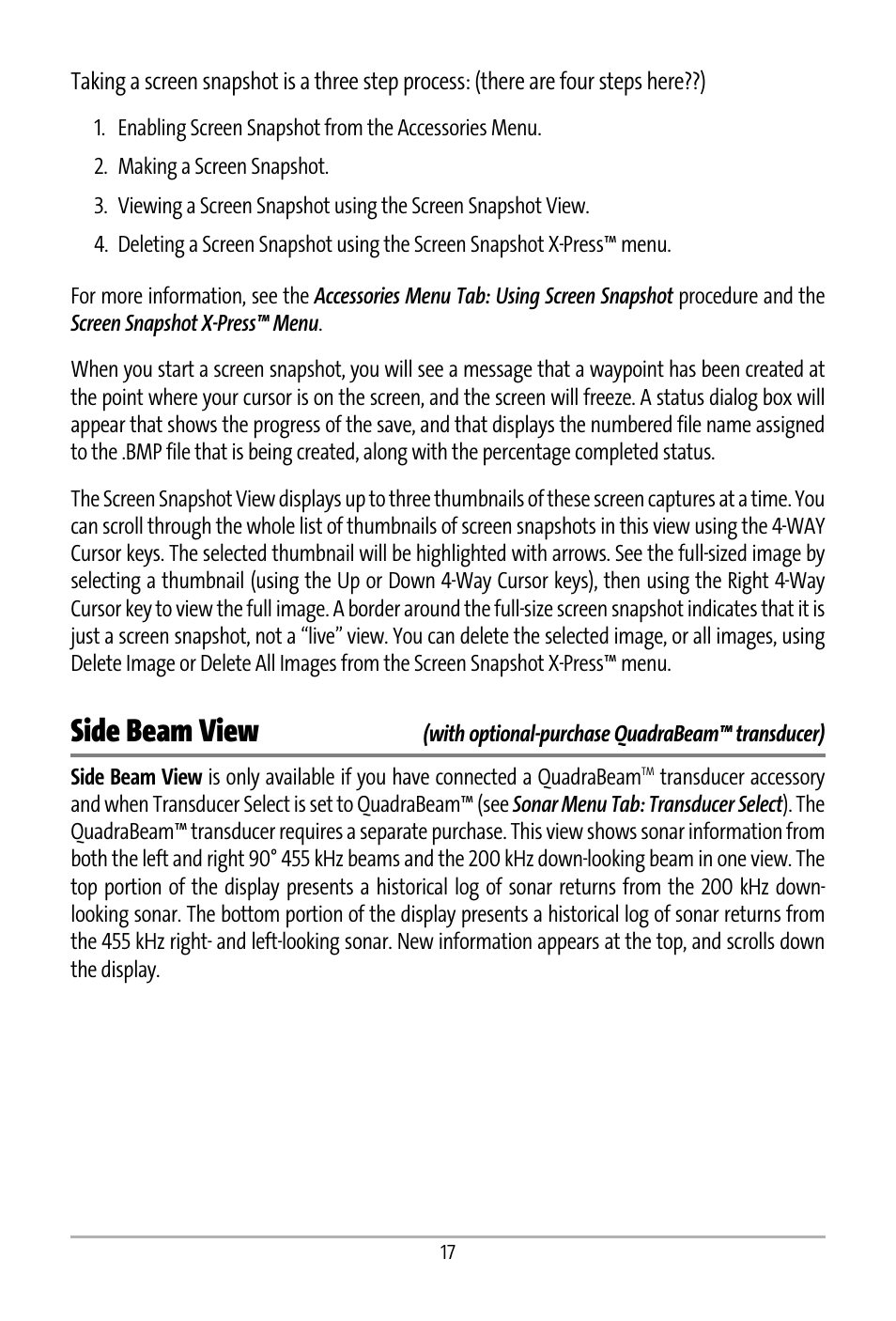 Side beam view | Humminbird 531427-1_D User Manual | Page 24 / 119