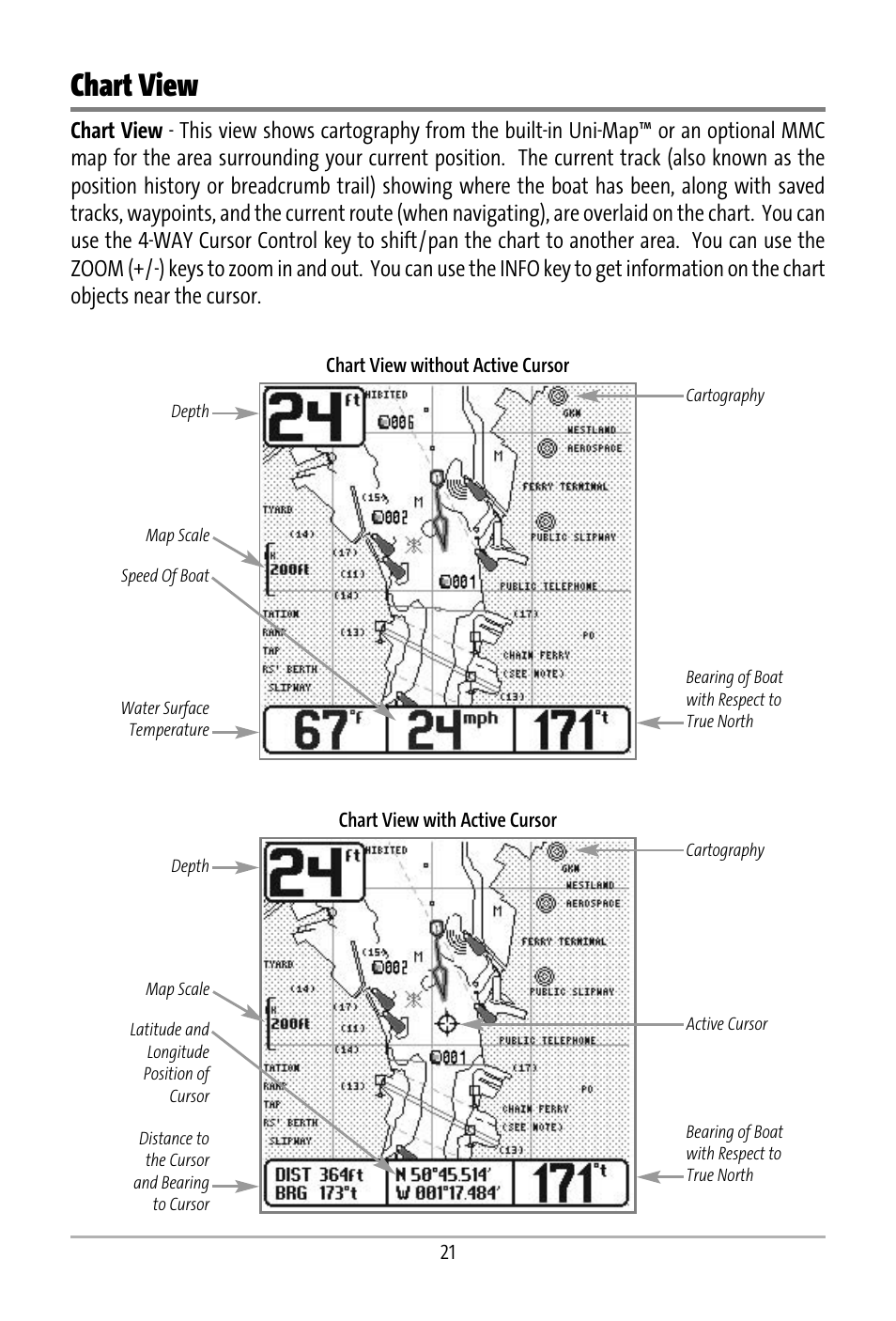 Chart view | Humminbird 531427-1_D User Manual | Page 28 / 119