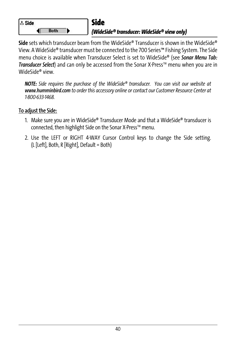 Side | Humminbird 531427-1_D User Manual | Page 47 / 119