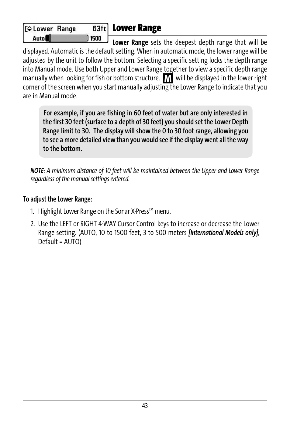 Lower range | Humminbird 531427-1_D User Manual | Page 50 / 119