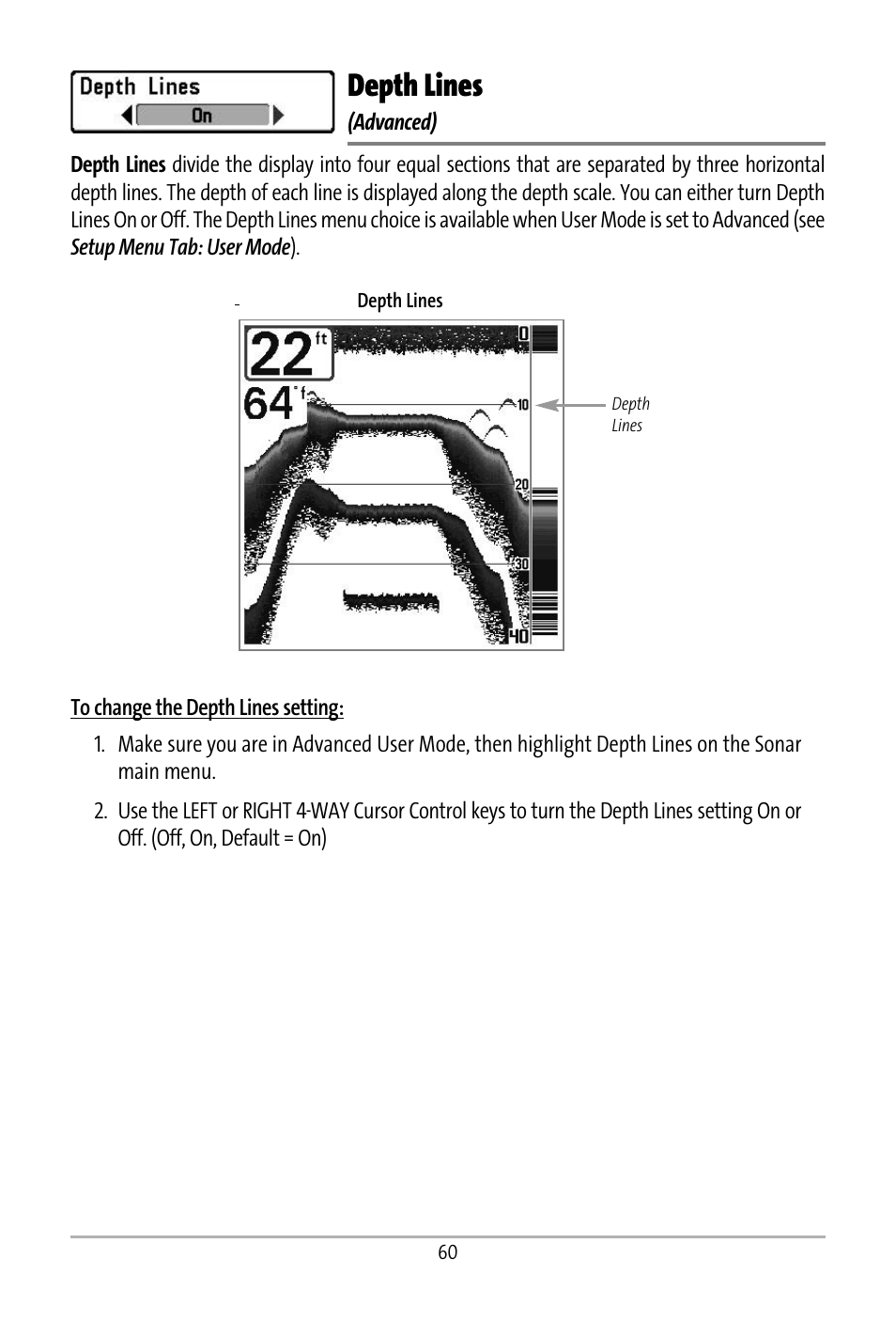 Depth lines | Humminbird 531427-1_D User Manual | Page 67 / 119