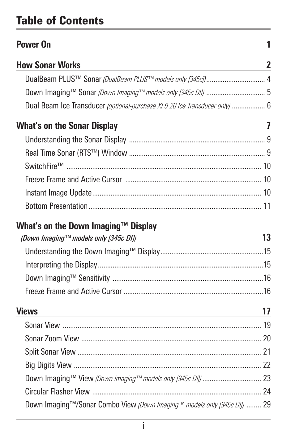 Humminbird 300 SERIES 345C DI User Manual | Page 4 / 94
