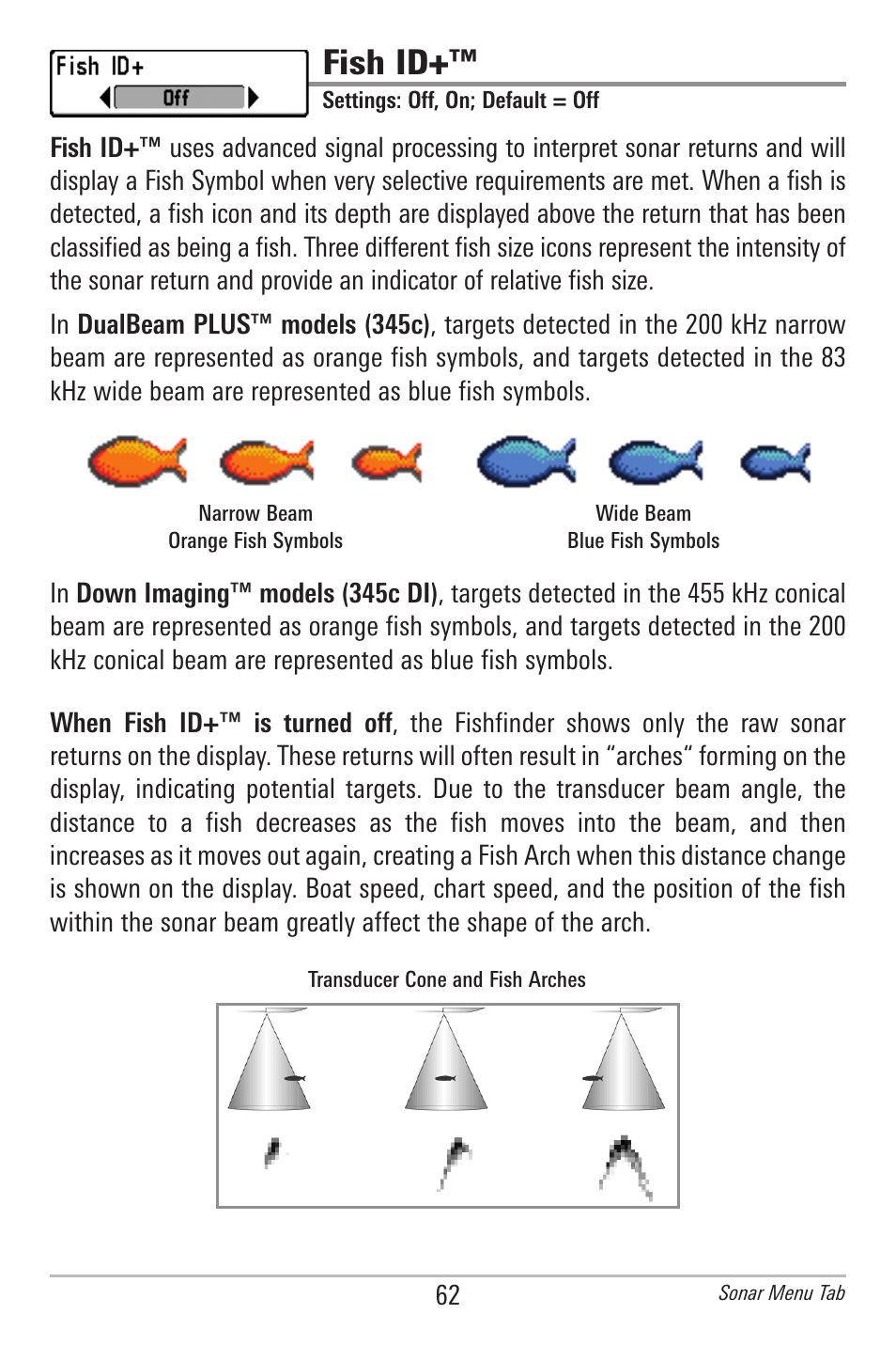 Fish id | Humminbird 300 SERIES 345C DI User Manual | Page 71 / 94