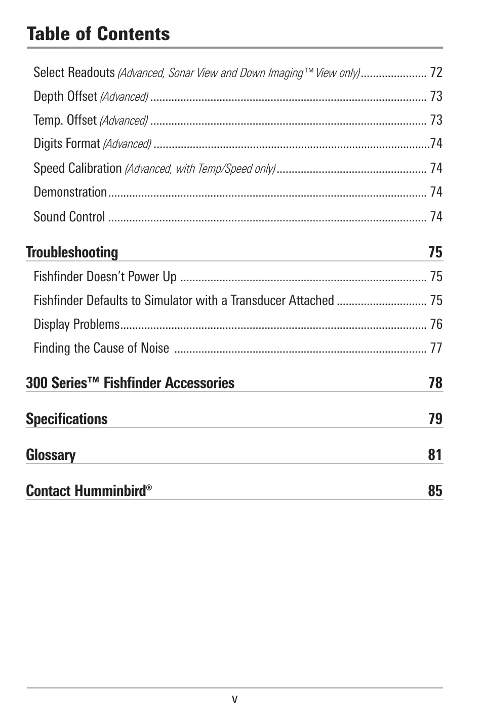 Humminbird 300 SERIES 345C DI User Manual | Page 8 / 94