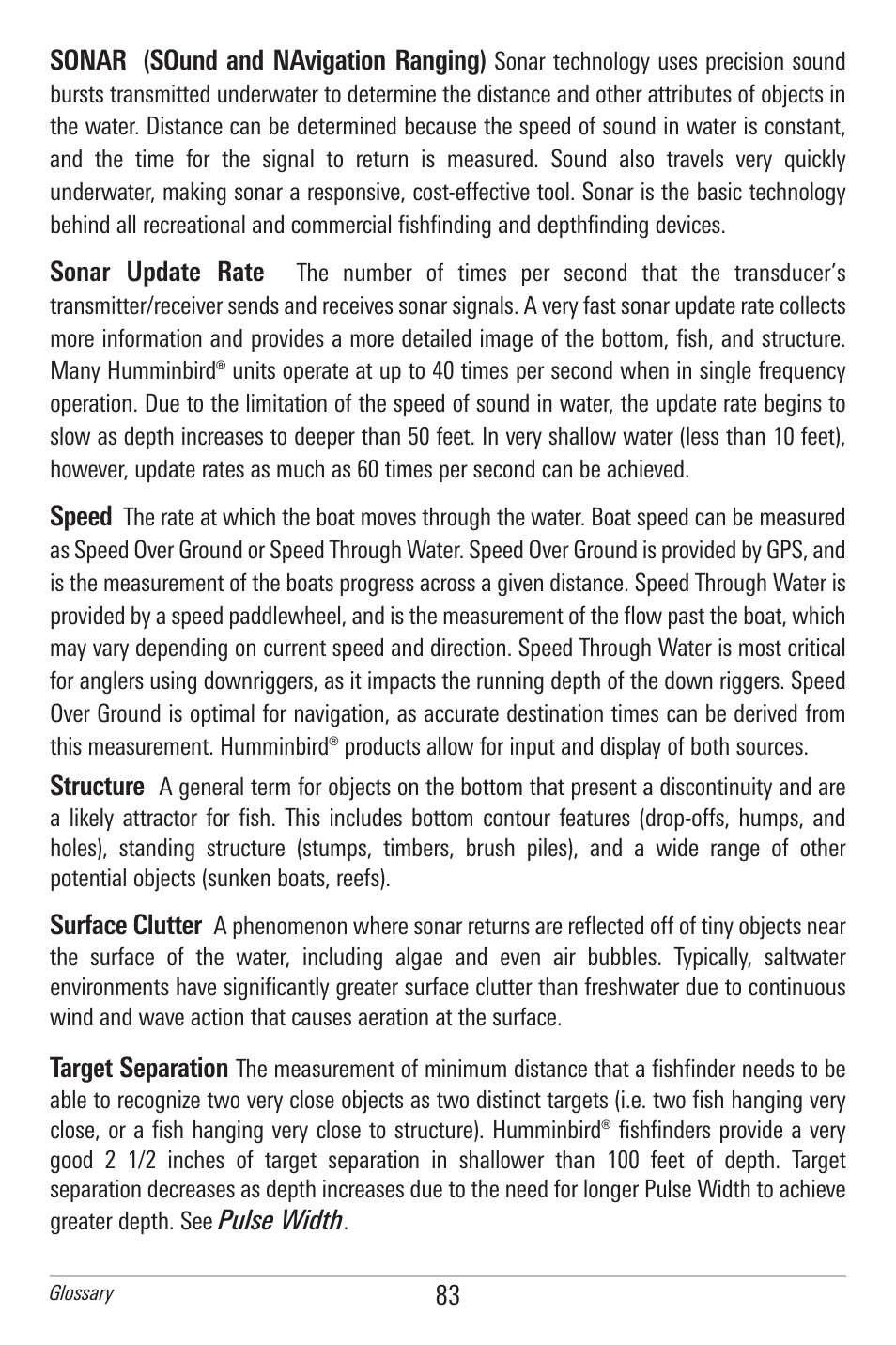 Humminbird 300 SERIES 345C DI User Manual | Page 92 / 94